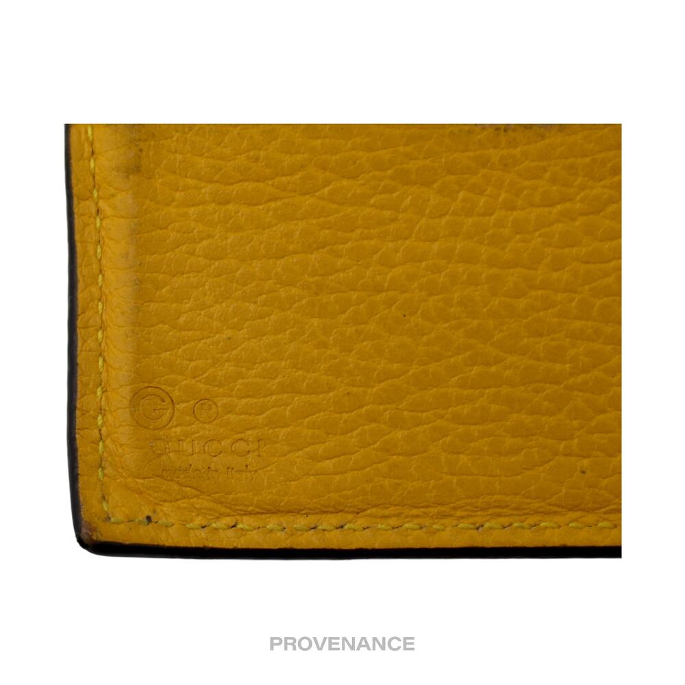 🔴 Gucci GG Logo Bifold Wallet - Black/Yellow Leather - Picture 3 of 9